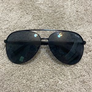 Quay Black Aviator Sunglasses